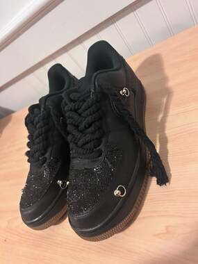 Custom Nike Air Force 1 Low LX 'Black Sequin' Size 10
